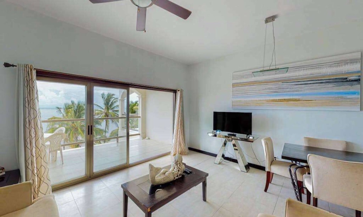 San Pedro Condo | Beachfront condo with ocean views, WiFi, partial AC & shared pool/dock/kayaks