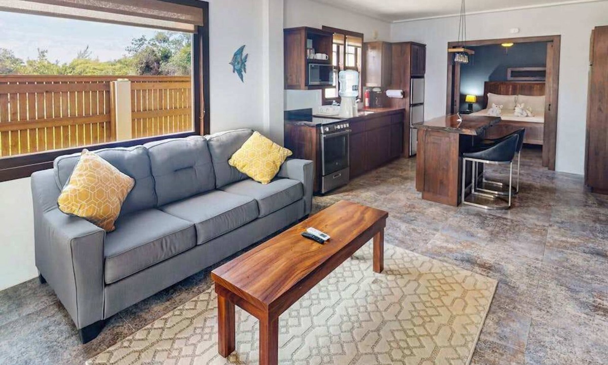 Caye Caulker Apartment | Beachfront suite with reef views - pool, bikes, canoes, dock, and grill access