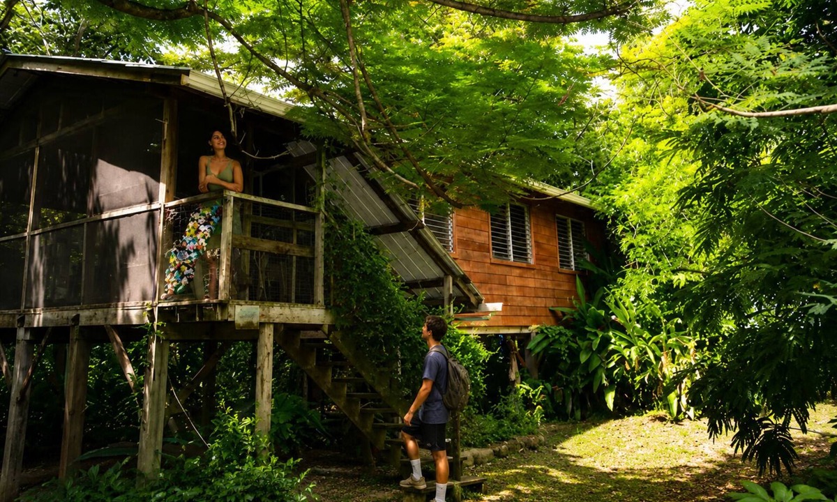 San Ignacio House | Unique Private Tree Top Cottage in Tropical Garden, Near San Ignacio Town
