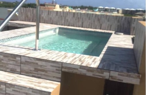 San Pedro Villa | Tranquility Cove Villa: Rooftop Palapa Bar & Dunk Pool