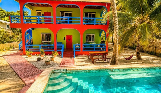 Oceanfront 2BR/2BA Condo with Huge Pool, Private Dock, Beach & Reef Views