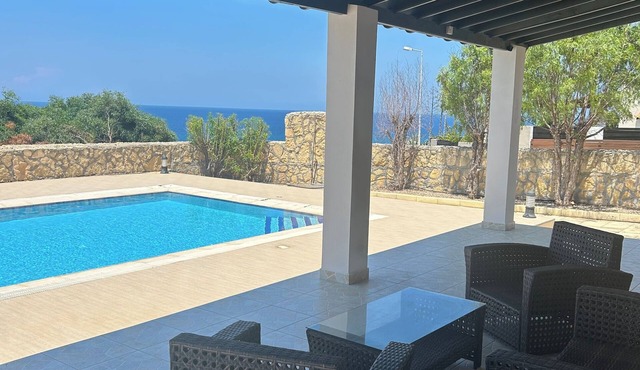 Panoramic Sunrise to Sunset: Luxury Villa with Endless Sea Views in Bahceli