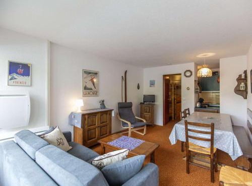 Studio cabine, balcon, 5 pers, proche pistes in La Mongie