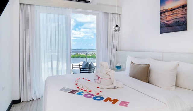 Sunset Unit 515 Lagoon-View | Balcony | Watermark