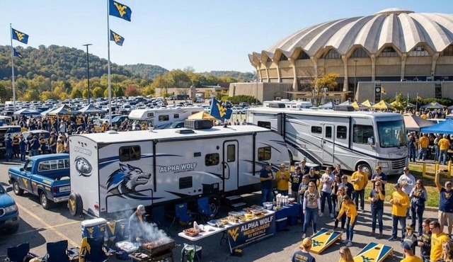 WVU Tailgate & Fall Hunting Basecamp Delivered! in Star City